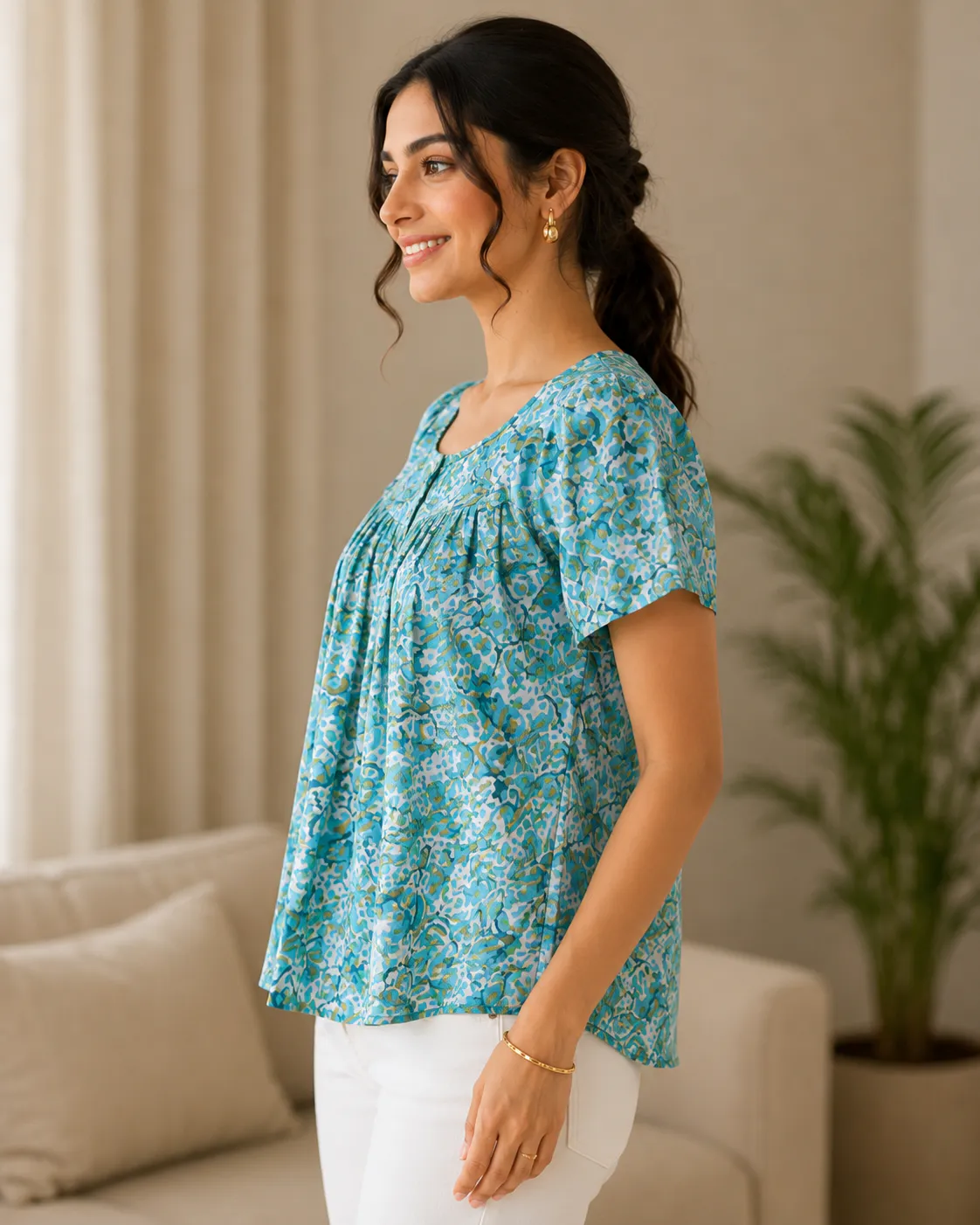 Floral Printed Cotton Tunic