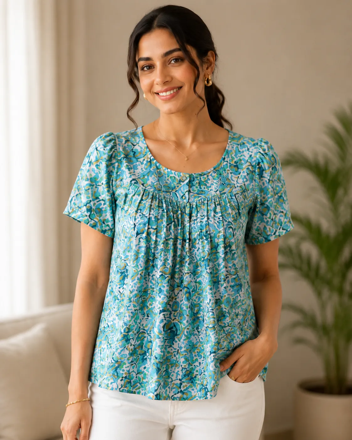 Floral Printed Cotton Tunic