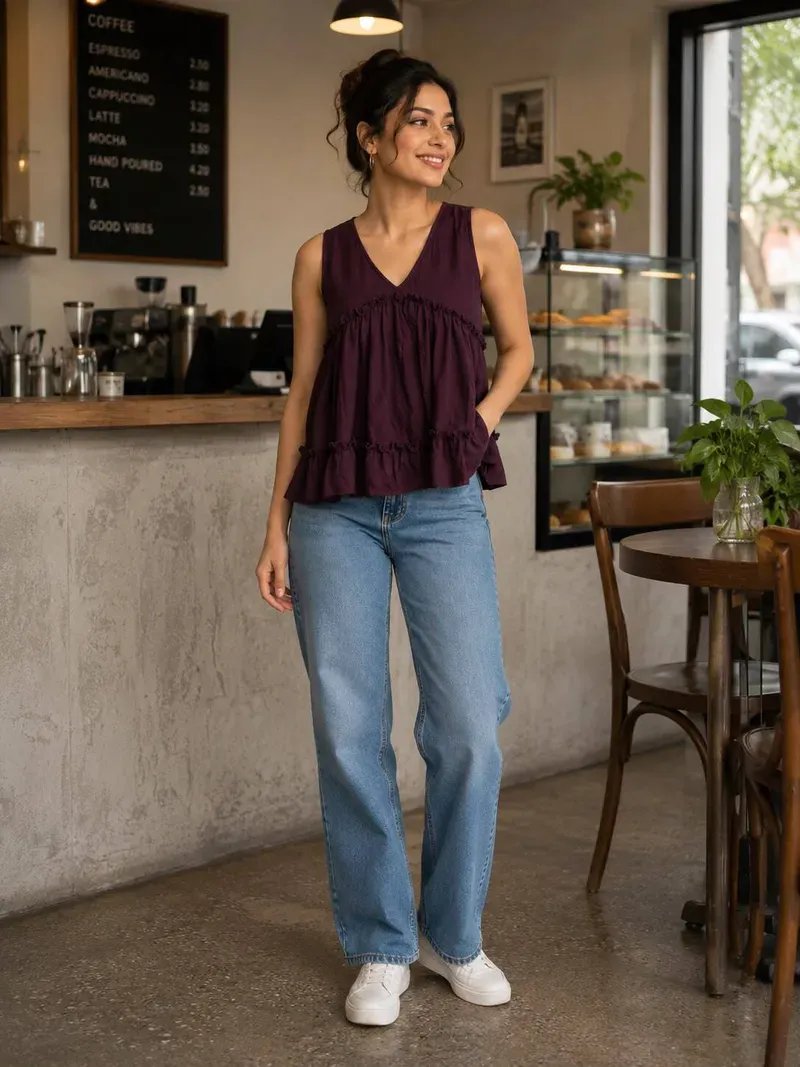 Casual Sleeveless Solid Women Top