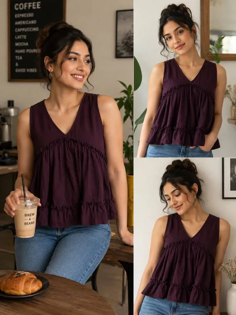 Casual Sleeveless Solid Women Top
