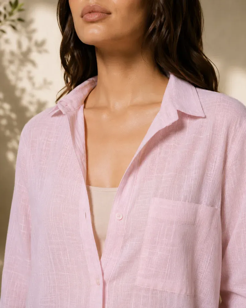 Casual Pink Shirt Top